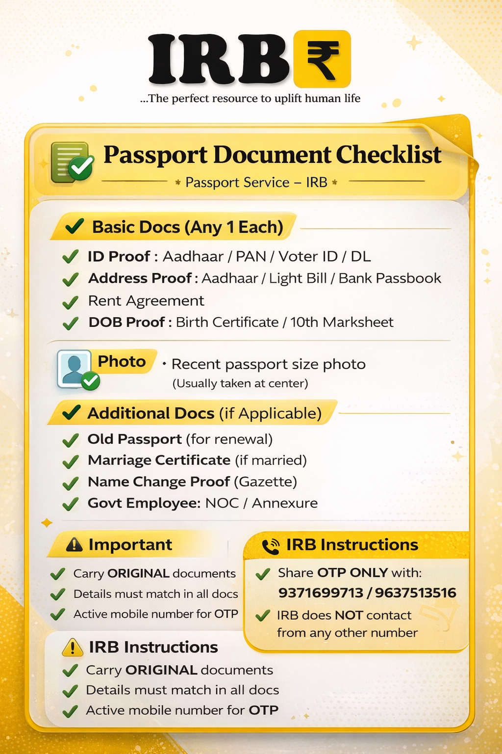 passport seva by irb